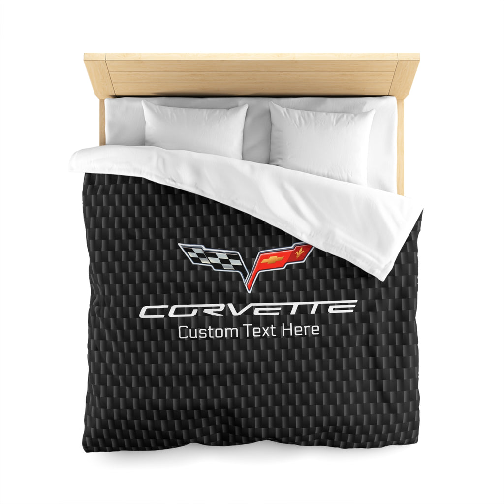 Corvette C6 Personalized Microfiber Carbon Duvet Cover –Sleek Style for Car Lovers