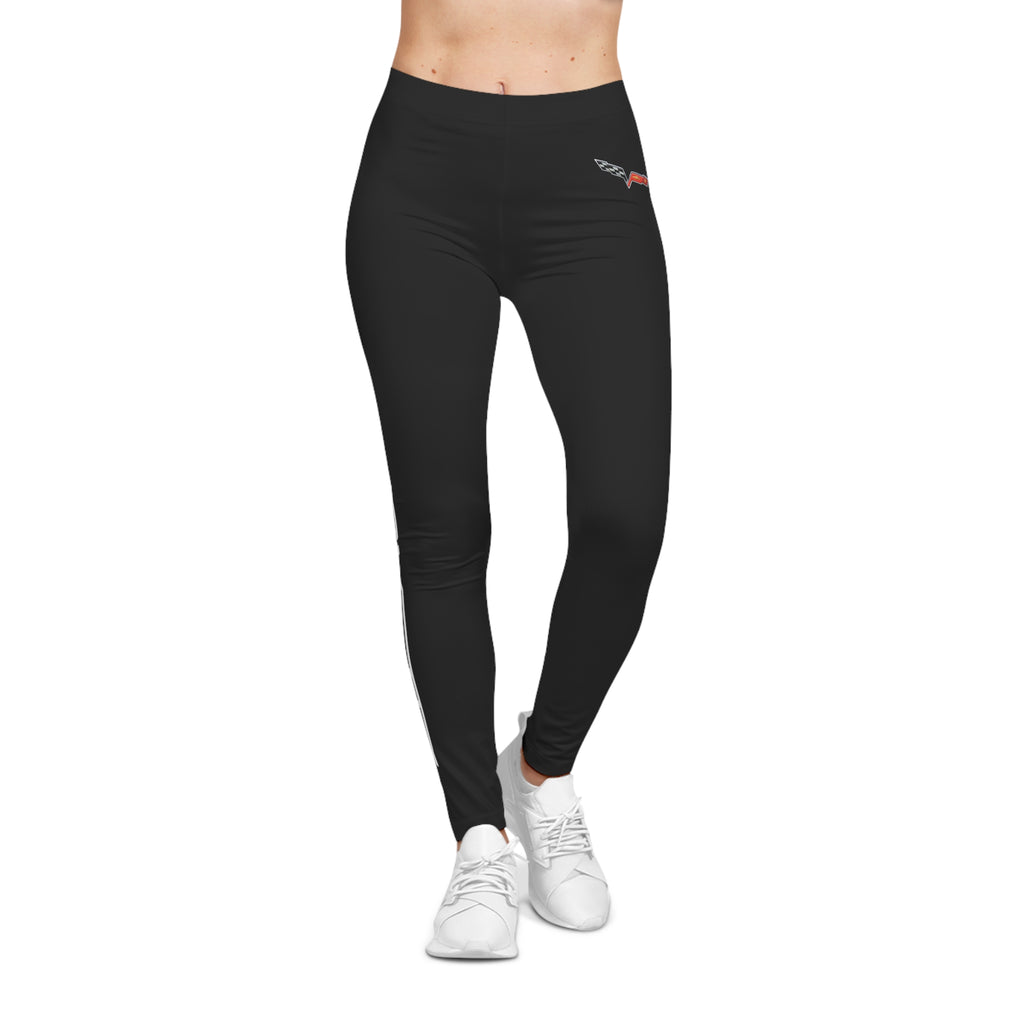 C6 Corvette Women's Casual Leggings, Polyester/Spandex Blend, Comfortable, Stylish, Stretchy Activewear, Gifts