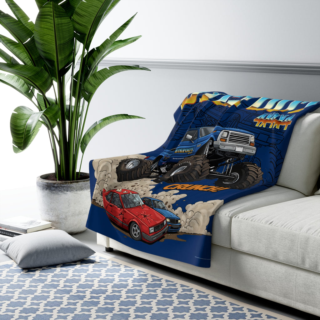 BIGFOOT 4X4X4® “Crunch!” 50x60 USA‑Made Sherpa Blanket — Ultra‑Soft Plush Throw