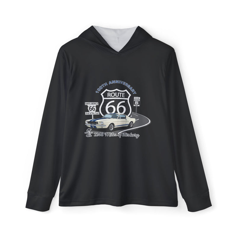 Shelby GT350 Route 66 100th Anniversary Performance Hooded Long Sleeve Shirt-Legends of Route 66, Shelby Fan Favorite