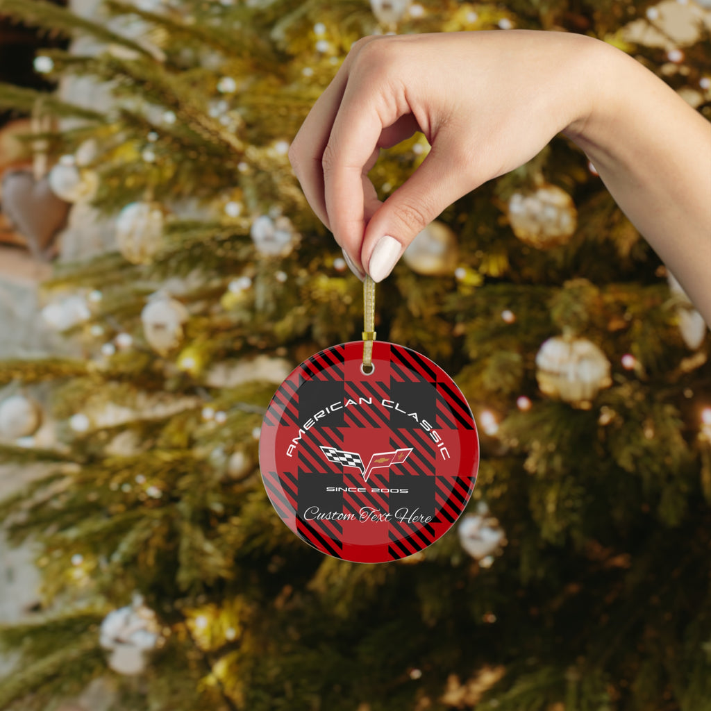 C6 Corvette Glass Christmas Ornament, Perfect Christmas Gift for the Corvette Fan!