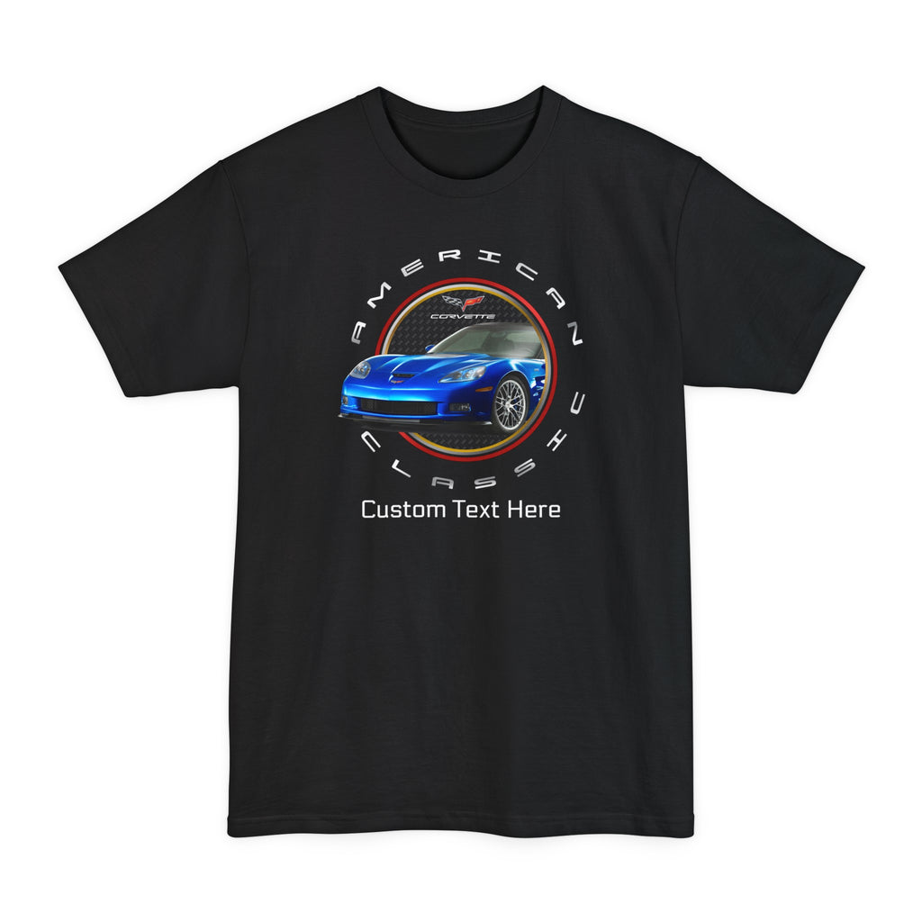 C6 Corvette Personalized Circle Logo Unisex Short Sleeve T-Shirt, Cotton Tall Beefy-T®, Car Enthusiast Gift