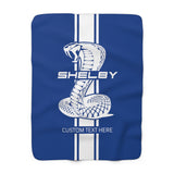 2024 Shelby Snake Stripe Personalized Sherpa Fleece Blanket, Royal Blue