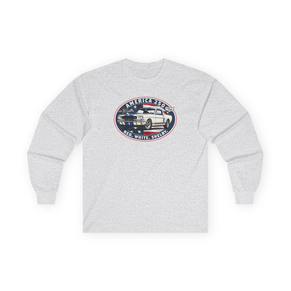 Shelby GT350 "Red. White. Shelby." America 250 Oval Long-Sleeve T-Shirt