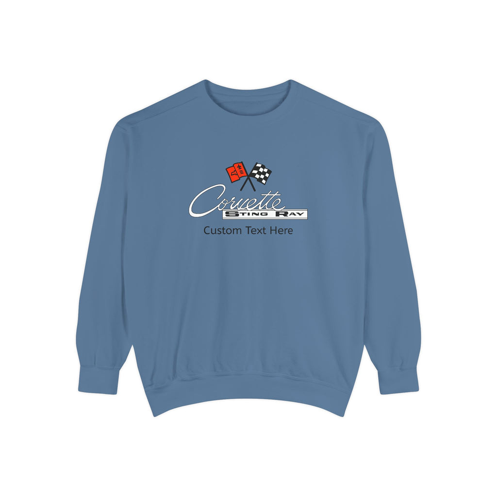 Personalized C2 Corvette Comfort Colors® Unisex Garment-Dyed Premium Sweatshirt, Cotton Blend, Relaxed Fit for Chevrolet Car Enthusiasts, Official GM Licensed Apparel, Custom Gift for Him or Her