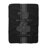 2024 Shelby Snake Stripe Personalized Sherpa Fleece Blanket, Black