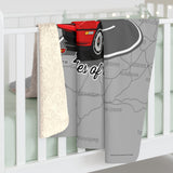 C4 Corvette Route 66 100th Anniversary Sherpa Blanket – Legends of the Road (50" x 60"), Perfect for the Corvette Fan