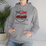 Personalized Chevy C6 Corvette Hoodie, Custom Red Car Color Cotton Blend Pullover Sweatshirt, Unisex Muscle Car Apparel, Gift for Enthusiasts