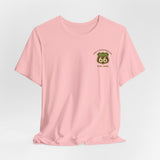 Legends of Route 66 100th Anniversary Landmark Collage Design Cotton Front and Back Printed Short Sleeve Tee