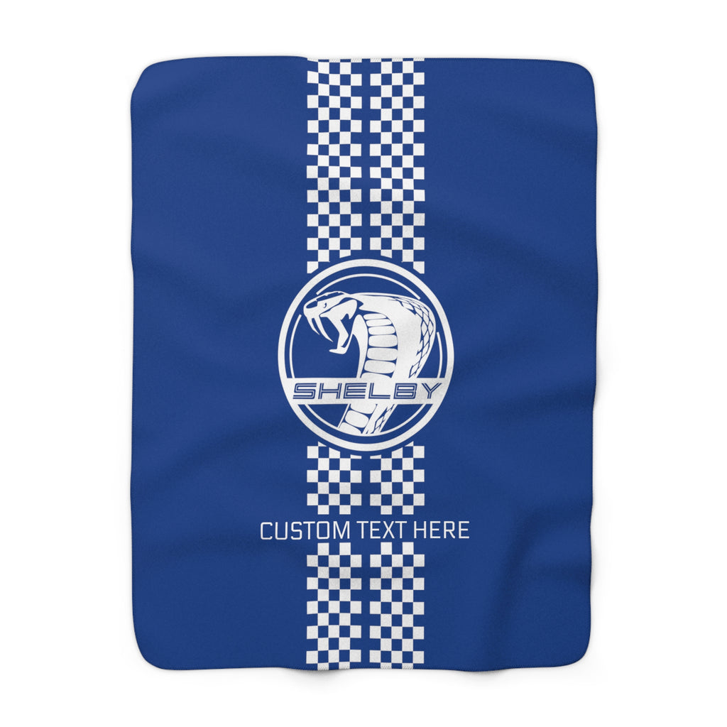 2024 Shelby SS Circle Personalized Sherpa Fleece Blanket, Royal Blue