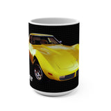 C3 Coffee Mug, Yellow 15.oz Coffee Mug, Car Enthusiast Gift, Automotive Collector's Drinkware, Car Lover's Present