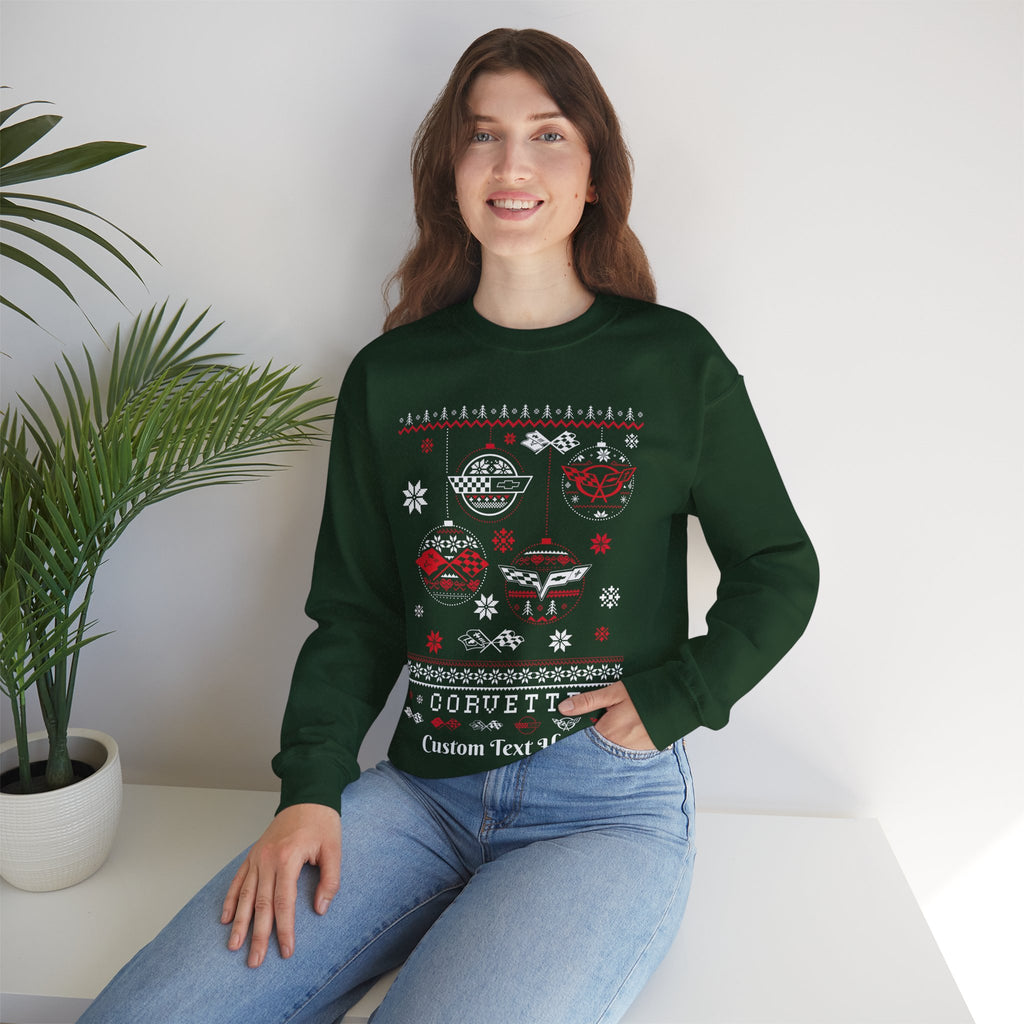 Corvette Personalized Ugly Christmas  Crewneck Sweatshirt