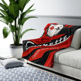 Personalized C1 Corvette Racing Decorative Diagonal Pattern Sherpa Blanket, Perfect for Chilly Days