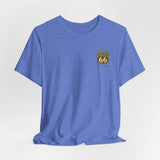 Legends of Route 66 100th Anniversary Landmark Collage Design Cotton Front and Back Printed Short Sleeve Tee