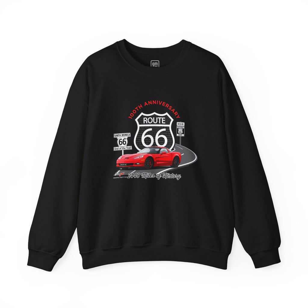 C6 Corvette Route 66 100th Anniversary Cotton Blend Sweatshirt – Legends of the Road, Perfect for the Corvette Fan