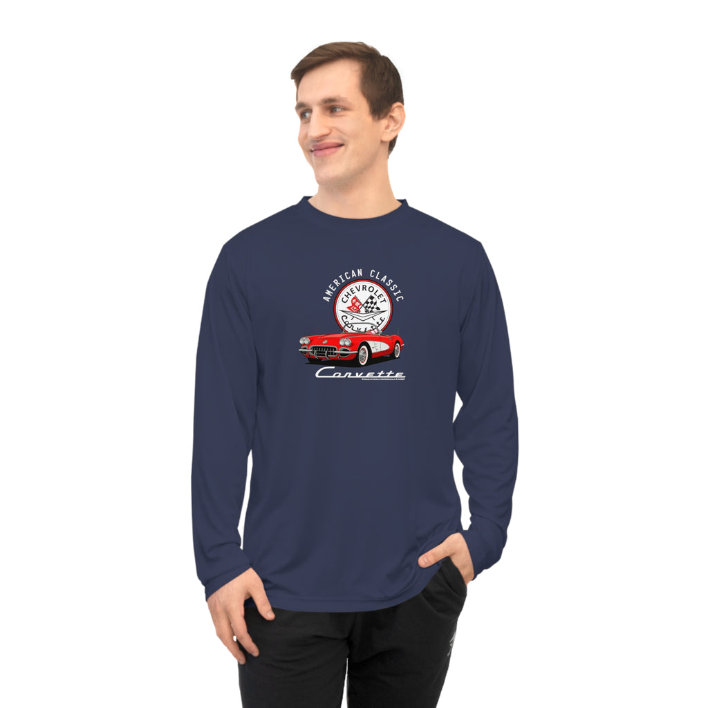 C1 Corvette American Classic Emblem Long Sleeve Performance Shirt Legends of the Road – Perfect for the Corvette Fan