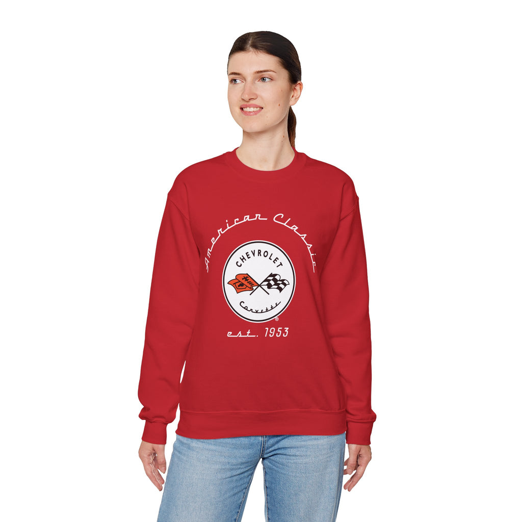 C1 Corvette Crew Neck Long Sleave Heavy Duty Sweatshirt, perfect for cool crisp days