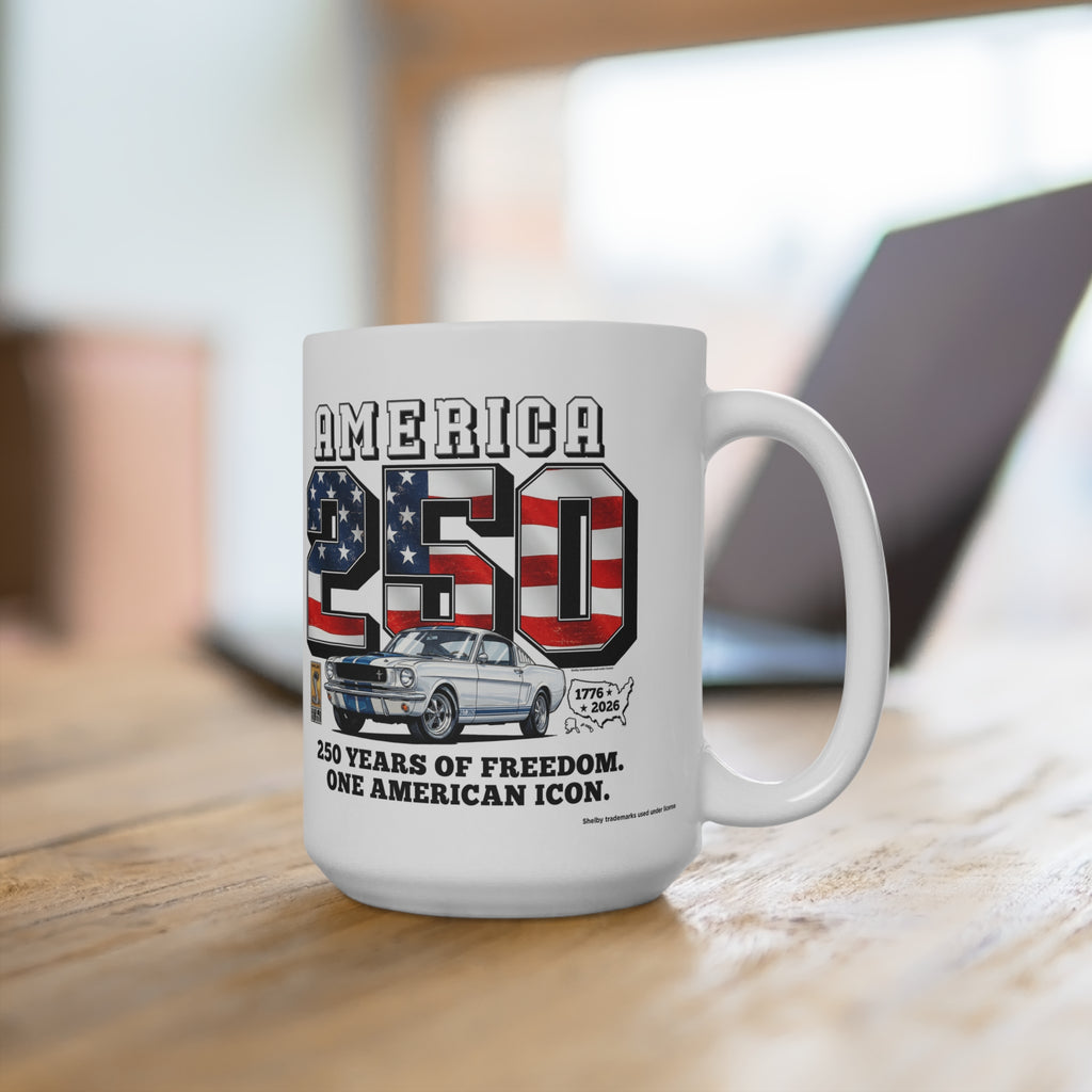Shelby White GT350 "One American Icon" America 250 15 oz Mug