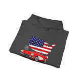 C1 Corvette American Flag Cotton Blend Hooded Sweatshirt – Legends of the Road, Perfect for the Corvette Fan