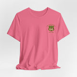 Legends of Route 66 100th Anniversary Landmark Map Design Cotton Front and Back Printed Short Sleeve Tee