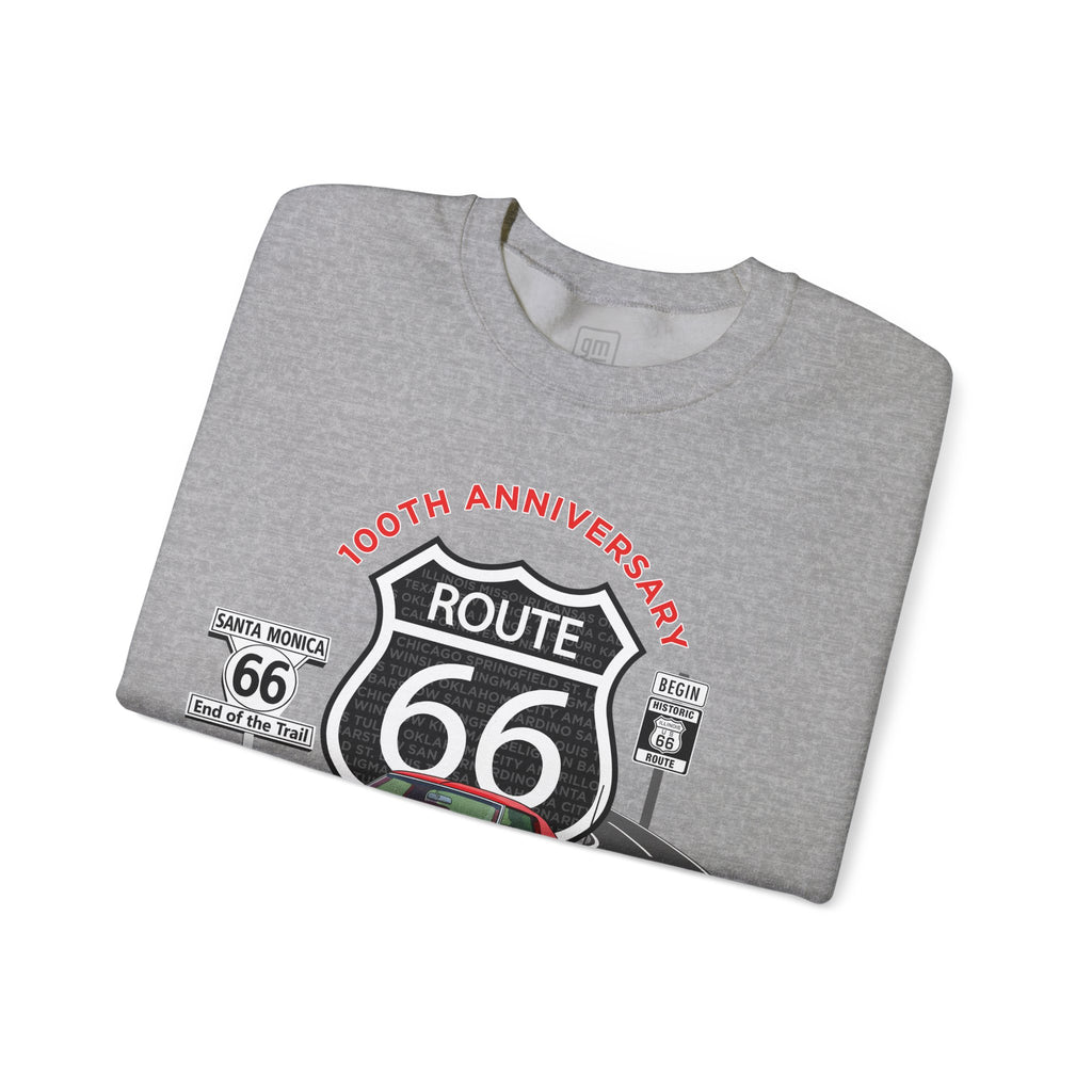 C3 Corvette Route 66 100th Anniversary Cotton Blend Sweatshirt – Legends of the Road, Perfect for the Corvette Fan