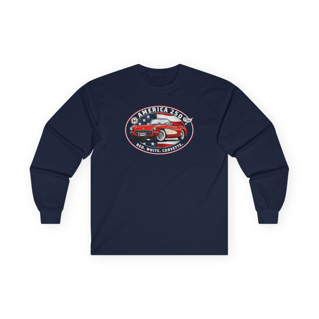 Corvette America 250 "Red. White. Corvette." Premium C1 Oval Graphic Long-Sleeve Tee