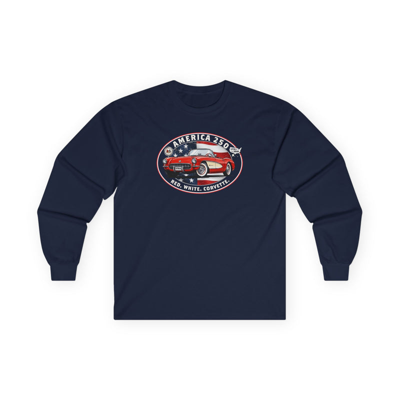 Corvette America 250 "Red. White. Corvette." Premium C1 Oval Graphic Long-Sleeve Tee