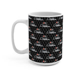 C2 logo black Coffee Mug, Red 15.oz Coffee Mug, Car Enthusiast Gift, Automotive Collector's Drinkware, Car Lover's Present
