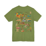 Legends of Route 66 100th Anniversary Landmark Collage Design Cotton Front and Back Printed Short Sleeve Tee