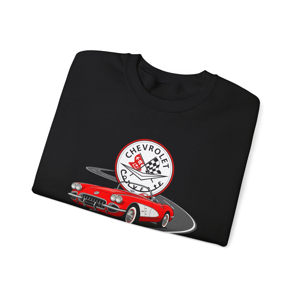 C1 Corvette American Flag Cotton Blend Sweatshirt – Legends of the Road, Perfect for the Corvette Fan