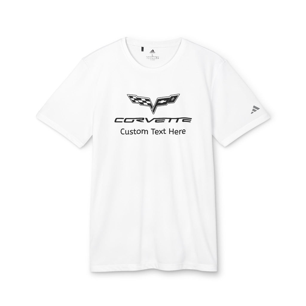 Corvette C6 Adidas Unisex Sport Personalized T-shirt, One Color Logo, Custom T-shirt for Car Lovers, Comfortable, Gift for Car Enthusiasts, Chevrolet Fans, A Signature Select Product