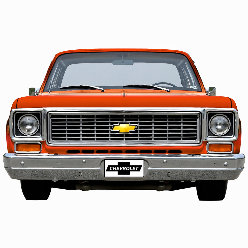 1973 C10 Truck Front-End Metal Wall Decor — Made in US, Available in 2 sizes and 4 Colors