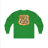Legends of Route 66 100th Anniversary Iconic Highway Shield Design Cotton Front and Back Printed Tee - Long Sleeve