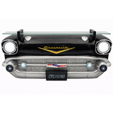 Sunbeltgifts 1957 Chevrolet Bel Air Wall Shelf, Floating Shelf, Tempered Glass, Black, 20x6.1x8 inches, Functional LED Headlights, Battery Operated, Chevy Decor, Unique Gift for Classic Car Enthusiast