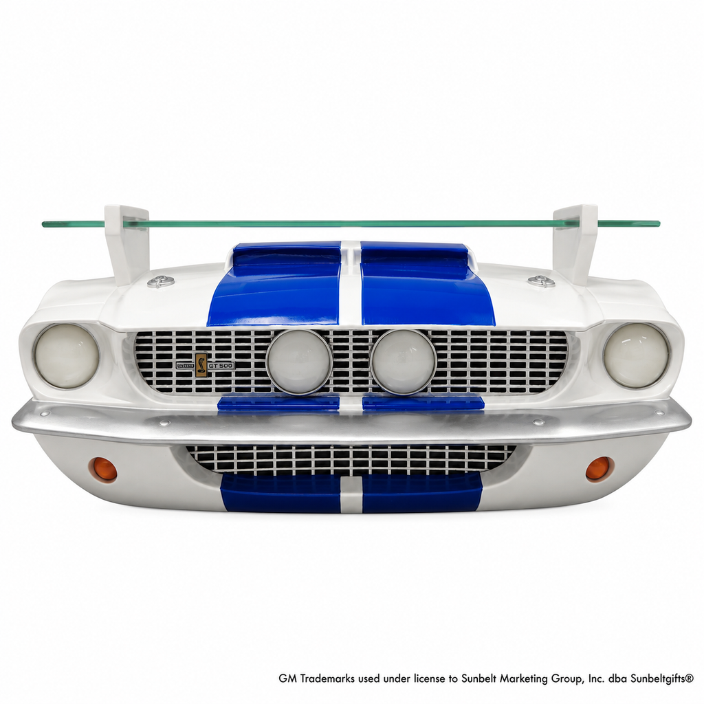 1967 Carroll Shelby GT500 Blue and White Wall Shelf, LED Lights