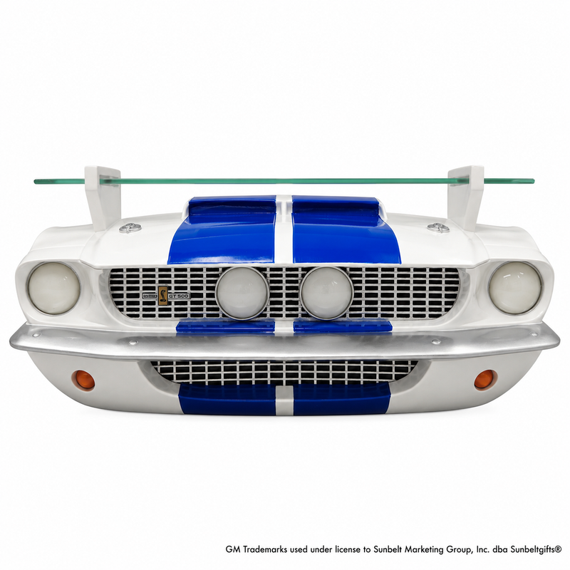 1967 Carroll Shelby GT500 Blue and White Wall Shelf, LED Lights