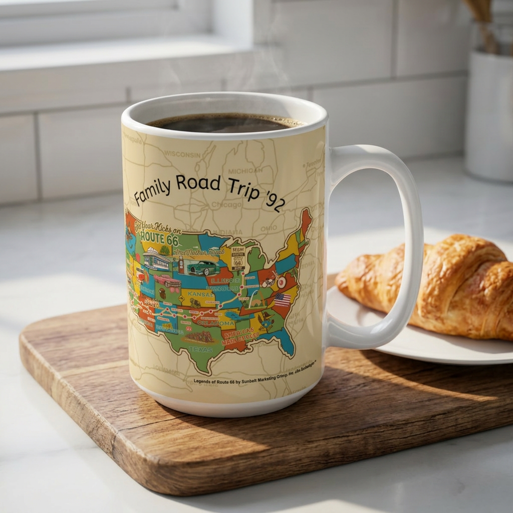 Personalized Legends of Route 66 Mug, Custom Coffee Cup 15oz