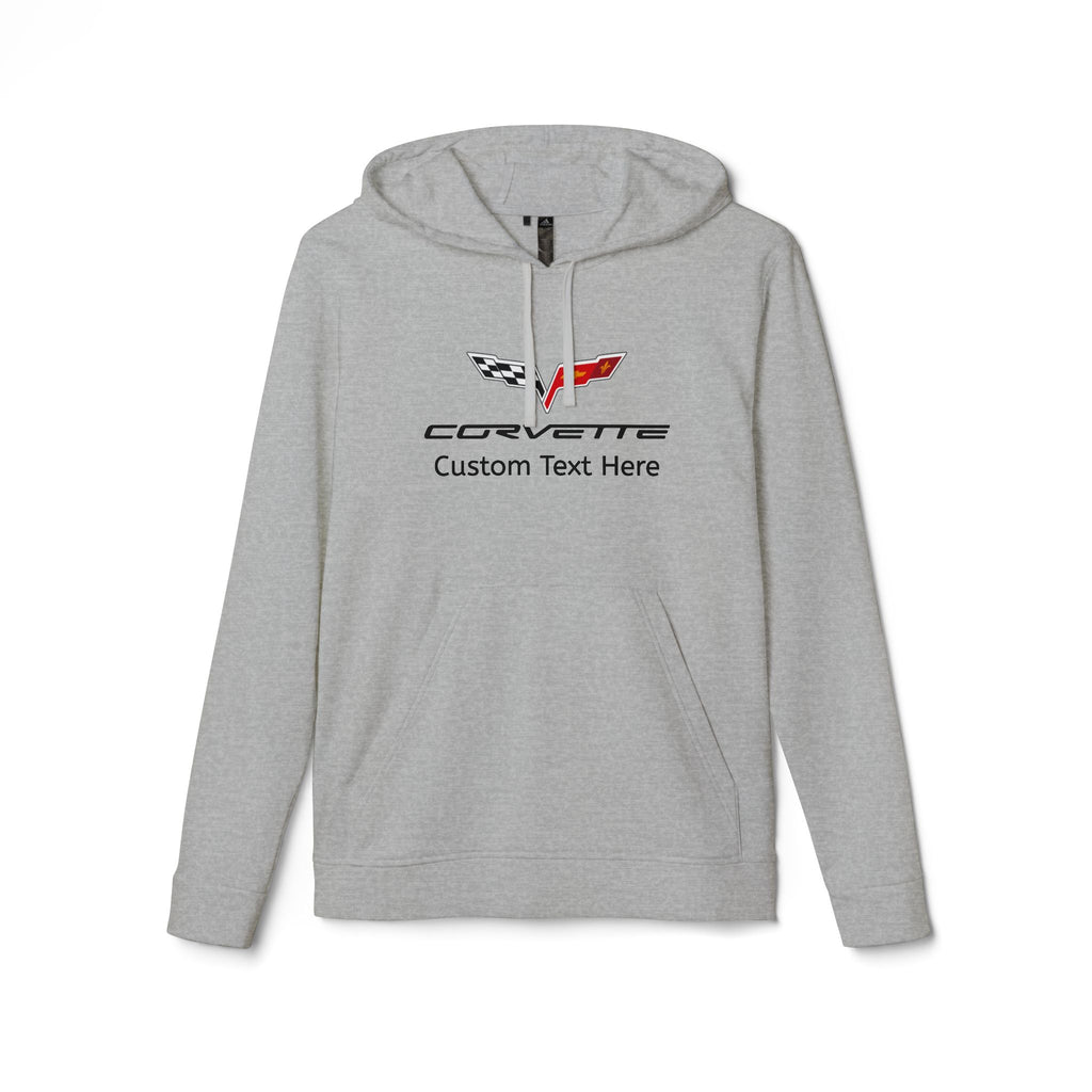 Corvette C6 Adidas Unisex Personalized Fleece Hooded Sweatshirt, Custom Hoodie for Car Lovers, Comfortable, Gift for Car Enthusiasts, Chevrolet Fans, A Signature Select Product