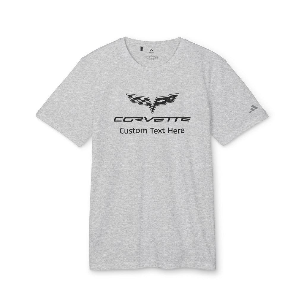 Corvette C6 Adidas Unisex Sport Personalized T-shirt, One Color Logo, Custom T-shirt for Car Lovers, Comfortable, Gift for Car Enthusiasts, Chevrolet Fans, A Signature Select Product