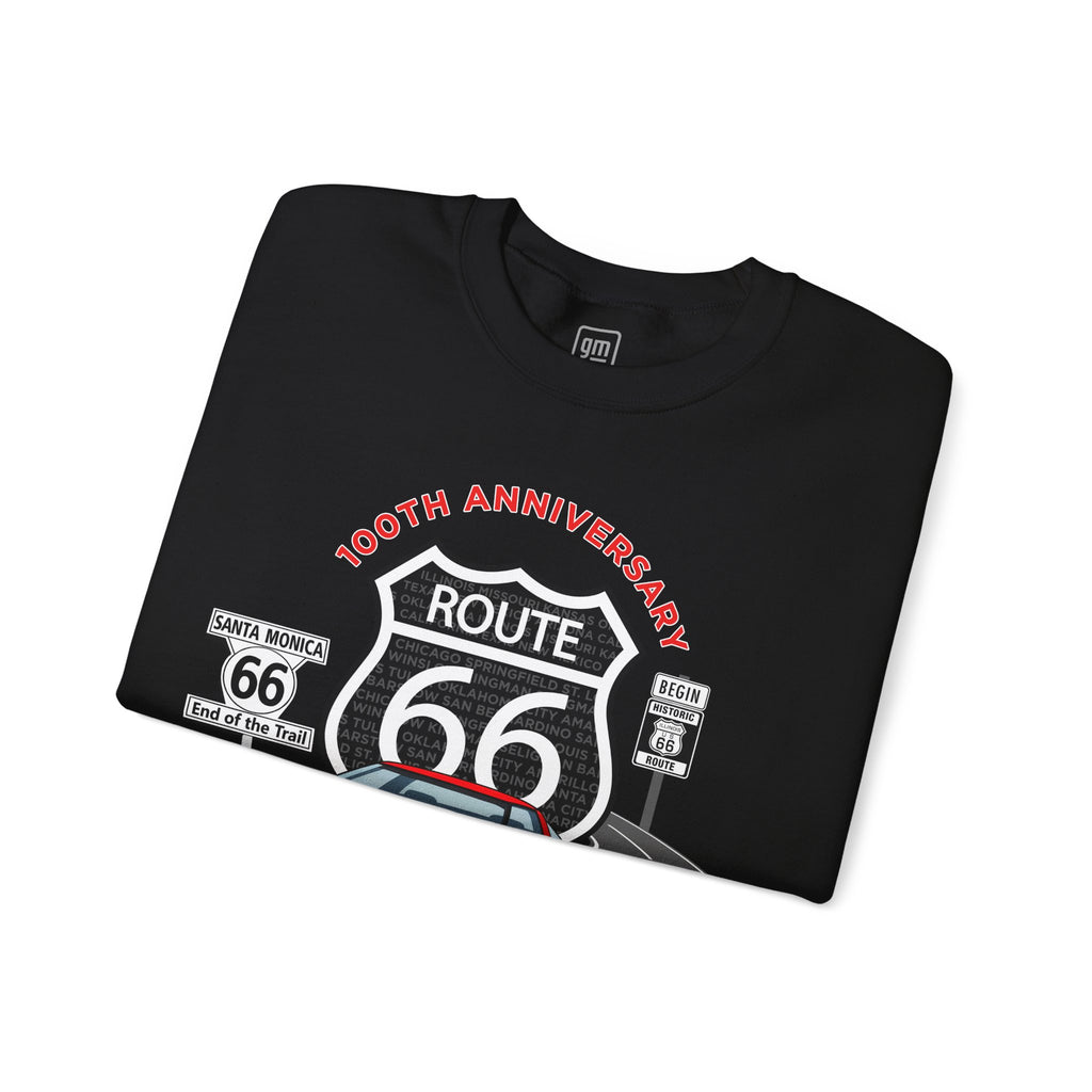 C4 Corvette Route 66 100th Anniversary Cotton Blend Sweatshirt – Legends of the Road, Perfect for the Corvette Fan