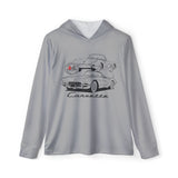 C1 Corvette Silhouette Hooded Performance Long Sleeve Tee – Legends of the Road, Perfect for the Corvette Fan