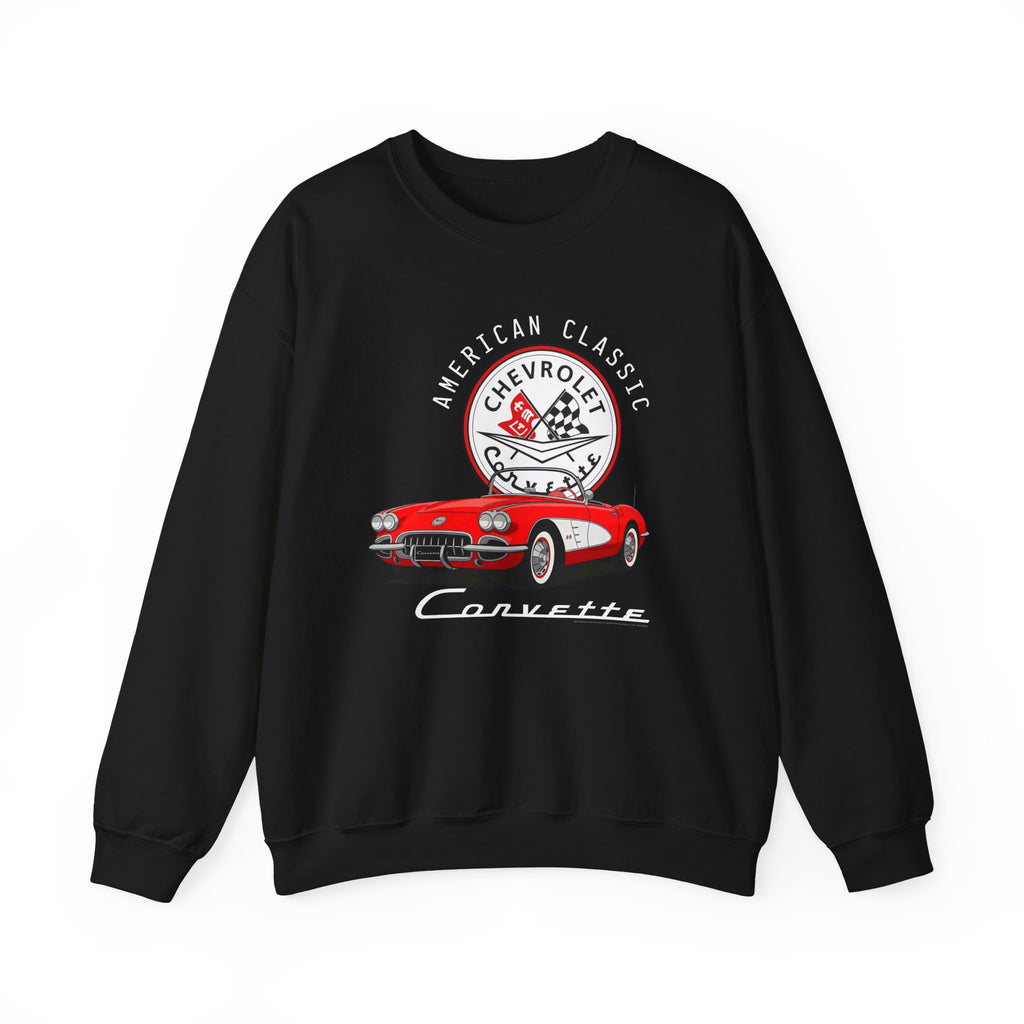 C1 Corvette American Classic Emblem Cotton Blend Sweatshirt – Legends of the Road, Perfect for the Corvette Fan