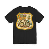 Legends of Route 66 100th Anniversary Landmark Shield Design Cotton Front and Back Printed Short Sleeve Tee