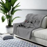 C1 Corvette Silhouette 50 x 60 Inch Sherpa Fleece Blanket – Legends of the Road, Perfect for the Corvette Fan