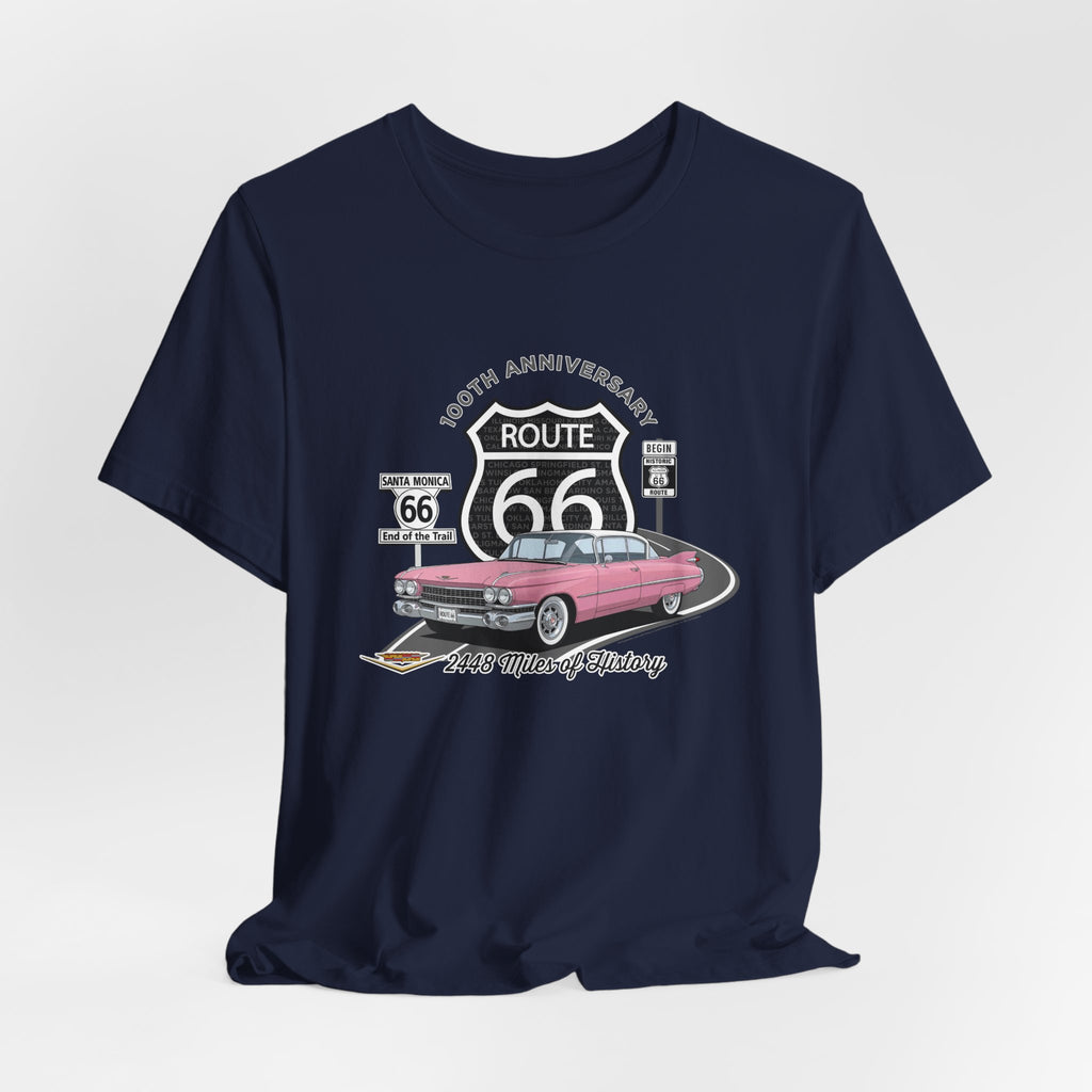 Pink Cadillac Route 66 100th Anniversary Short Sleeve Tee – Legends of the Road