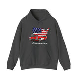 C1 Corvette American Flag Cotton Blend Hooded Sweatshirt – Legends of the Road, Perfect for the Corvette Fan
