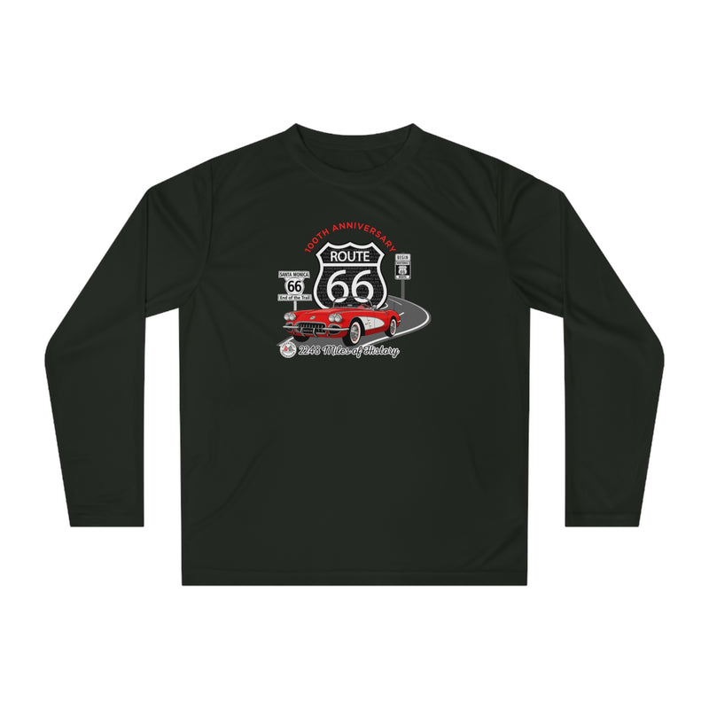 C1 Corvette Route 66 100th Anniversary Long Sleeve Performance Shirt – Legends of the Road, Perfect for the Corvette Fan