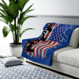Dog is Good Stand for America blaue Sherpa-Fleecedecke, offiziell lizenziert und hergestellt in den USA