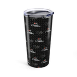 Corvette C2 Logo Toss  Pattern Carbon Tumbler 20oz | Retro Car Lover Travel Cup, Gift for Him, Car Enthusiast, Father's Day, Road Trip