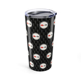 Corvette C1 Logo Repeat Pattern Carbon Tumbler 20oz | Retro Car Lover Travel Cup, Gift for Him, Car Enthusiast, Father's Day, Road Trip
